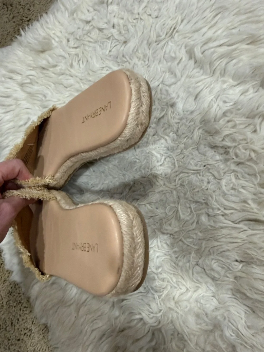 Lane Bryant Dream Cloud Geometric Fringe Espadrille Sandal In Mixed Neutrals 10W